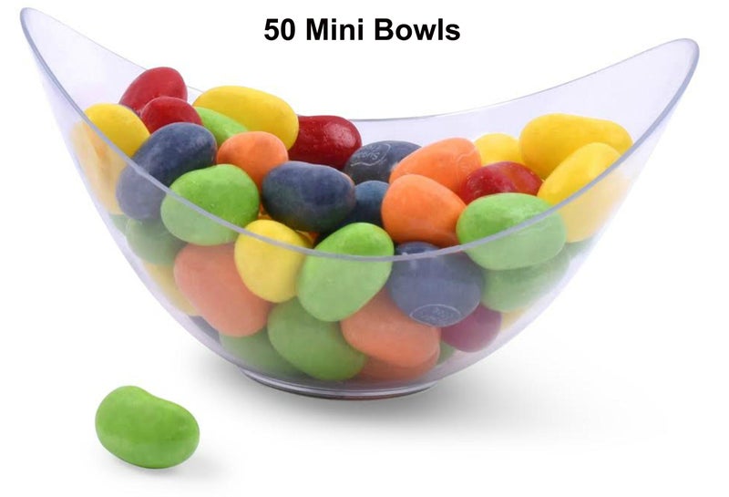 zappy 50 Mini Party Bowls - Clear, Disposable, 2 oz / Cup each, Oval & Elegant - Dessert, Appetizer, Mousse & More - Image 5